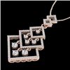 Image 1 : 1.50 ctw Micro Pave VS/SI Diamond Necklace Dangling 14k Rose Gold - REF-168G2W