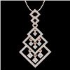 Image 2 : 1.50 ctw Micro Pave VS/SI Diamond Necklace Dangling 14k Rose Gold - REF-168G2W