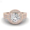 Image 2 : 2.8 ctw VS/SI Diamond Solitaire Art Deco Ring 18k Rose Gold - REF-527K3Y