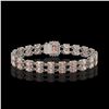 Image 3 : 16.35 ctw Morganite & Diamond Bracelet 14K White Gold - REF-236W4H