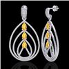 Image 2 : 4 ctw Citrine & Micro Pave VS/SI Diamond Earrings 18k White Gold - REF-307W3H