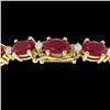 Image 1 : 15 ctw Ruby & VS/SI Diamond Certified Eternity Bracelet 10k Yellow Gold - REF-122M8G