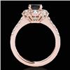 Image 2 : 2.05 ctw Certified VS Black Diamond Solitaire Halo Ring 10k Rose Gold - REF-75Y2X