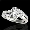 Image 1 : 1.5 ctw Certified Diamond Bypass Solitaire Ring 10k White Gold - REF-204K5Y