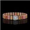 Image 1 : 29.17 ctw Sapphire & Diamond Bracelet 14K Rose Gold - REF-318M2G