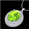 Image 2 : 4.50 ctw Peridot & Micro Pave VS/SI Diamond Necklace 18k White Gold - REF-112N8F