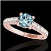 Image 1 : 2.1 ctw SI Certified Fancy Blue Diamond Solitaire Ring 10k Rose Gold - REF-210W2H