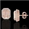 Image 2 : 8.40 ctw Morganite & Micro Pave VS/SI Diamond Earrings 14k Rose Gold - REF-202H8R