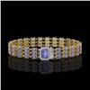 Image 1 : 24.18 ctw Tanzanite & Diamond Bracelet 14K Yellow Gold - REF-318G2W