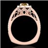 Image 3 : 1.55 ctw Intense Fancy Yellow Diamond Art Deco Ring 18k Rose Gold - REF-200X2A
