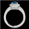 Image 2 : 1.4 ctw SI Certified Fancy Blue Diamond Solitaire Halo Ring 10k White Gold - REF-129Y5X