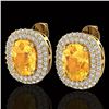 Image 1 : 6 ctw Citrine & Micro Pave VS/SI Diamond Earrings 14k Yellow Gold - REF-118N2F