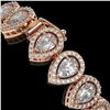Image 3 : 15.85 ctw Pear Cut Diamond Micro Pave Bracelet 18K Rose Gold - REF-2168A2N