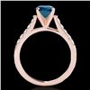 Image 2 : 1.45 ctw SI Certified Fancy Blue Diamond Solitaire Ring 10k Rose Gold - REF-163G6W