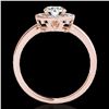 Image 2 : 1.15 ctw Certified Diamond Solitaire Halo Ring 10k Rose Gold - REF-184F3M
