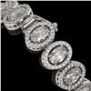 Image 3 : 15.8 ctw Oval Cut Diamond Micro Pave Bracelet 18K White Gold - REF-2129R2K
