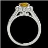 Image 2 : 2.75 ctw Certified SI/I Fancy Intense Yellow Diamond Ring 10k White Gold - REF-353W2H