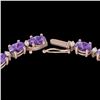 Image 1 : 61.85 ctw Amethyst & VS/SI Diamond Eternity Necklace 10k Rose Gold - REF-300A2N