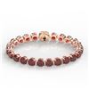 Image 2 : 35 ctw Garnet & Micro Pave VS/SI Diamond Bracelet 14k Rose Gold - REF-134K2Y