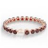 Image 3 : 35 ctw Garnet & Micro Pave VS/SI Diamond Bracelet 14k Rose Gold - REF-134K2Y