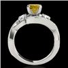 Image 2 : 2.01 ctw Certified SI Intense Yellow Diamond Bypass Ring 10k White Gold - REF-300X2A