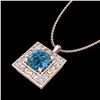 Image 2 : 1.02 ctw Fancy Intense Blue Diamond Art Deco Necklace 18k Rose Gold - REF-125W5H