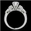 Image 2 : 2 ctw Certified Diamond Pave Solitaire Ring 10k White Gold - REF-231G8W