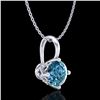 Image 3 : 0.82 ctw Fancy Intense Blue Diamond Art Deco Necklace 18k White Gold - REF-103H6R