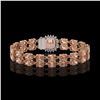 Image 3 : 16.93 ctw Morganite & Diamond Bracelet 14K Rose Gold - REF-245A5N