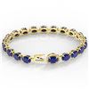 Image 3 : 37 ctw Sapphire & VS/SI Diamond Micro Pave Bracelet 14k Yellow Gold - REF-272A8N