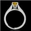 Image 2 : 1.45 ctw Certified SI Intense Yellow Diamond Solitaire Ring 10k 2Tone Gold - REF-204R5K