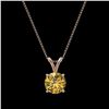 Image 3 : 1.05 ctw Certified Intense Yellow Diamond Necklace 10k Rose Gold - REF-165K8Y