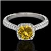 Image 1 : 1.50 ctw Certified SI/I Fancy Intense Yellow Diamond Ring 10k White Gold - REF-204W5H