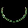 Image 1 : 29.39 ctw Jade & Diamond Necklace 14K Rose Gold - REF-527G3W