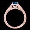 Image 2 : 1 ctw SI Certified Fancy Blue Diamond Solitaire Ring 10k Rose Gold - REF-114N5F