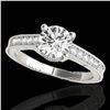 Image 1 : 1.2 ctw Certified Diamond Solitaire Antique Ring 10k White Gold - REF-188H2R