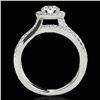 Image 2 : 2 ctw Certified Diamond Solitaire Halo Ring 10k White Gold - REF-252K3Y