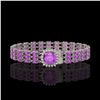 Image 1 : 24.75 ctw Amethyst & Diamond Bracelet 14K White Gold - REF-281Y8X