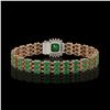 Image 3 : 31.91 ctw Emerald & Diamond Bracelet 14K Rose Gold - REF-312W5H