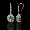 Image 2 : 8.45 ctw Tourmaline & Diamond Victorian Earrings 14K White Gold - REF-250G8W