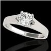 Image 1 : 1 ctw Certified Diamond Solitaire Ring 10k White Gold - REF-184F3M