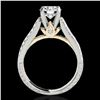 Image 2 : 2.11 ctw Certified Diamond Pave Ring 10k 2Tone Gold - REF-334A3N