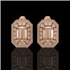 Image 1 : 11.69 ctw Morganite & Diamond Victorian Earrings 14K Rose Gold - REF-381X5A