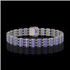 Image 3 : 24.18 ctw Tanzanite & Diamond Bracelet 14K White Gold - REF-318A2N