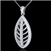 Image 2 : 1 ctw Micro Pave VS/SI Diamond Designer Necklace 18k White Gold - REF-100W2H