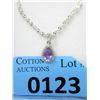 Image 1 : Sterling Silver Amethyst & Diamond Pendant