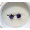 Image 1 : New Sterling Silver Amethyst Stud Earrings