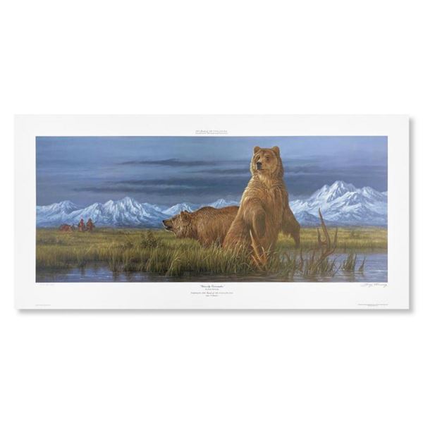 Larry Fanning, "Grizzly Encounter (NRA Edition)" Hand Signed Limited Edition Lithograph with letter 