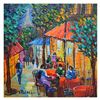 Image 1 : Yana Rafael, "Home Town Café" Hand Signed Original Painting on Canvas with COA.