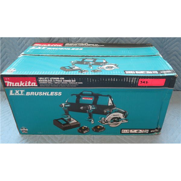 Makita LXT Brushless 3-Piece Combo Kit: Hammer Drill, Impact Driver, Circular Saw